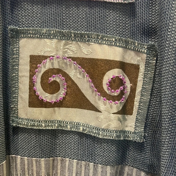 Surya II Pale Green and Lavender Beaded Patchwork‎ Maxi Dress. Size 3X. NWT. - Picture 7 of 14